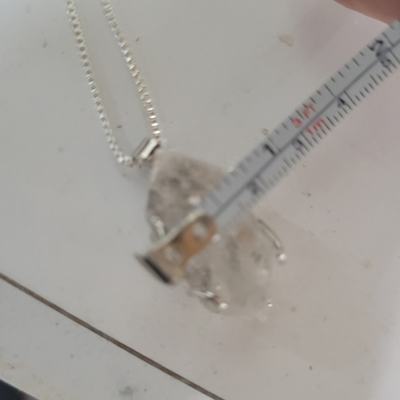 LARGE GENUINE Herkimer Diamond STERLING SILVER 925 NECKLACE - Picture 7 of 11